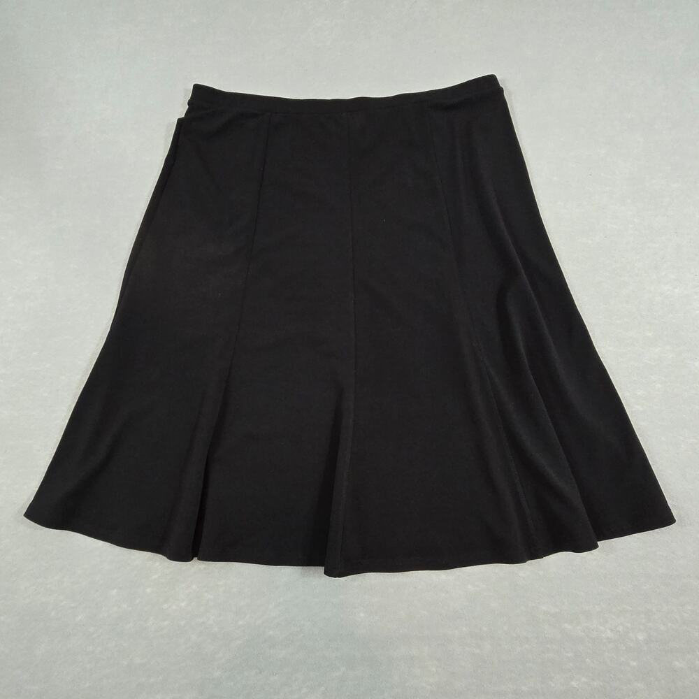 GEORGE Stretch Black Women's A-Line 8-Panel Stretchy Flowy Midi Skirt
